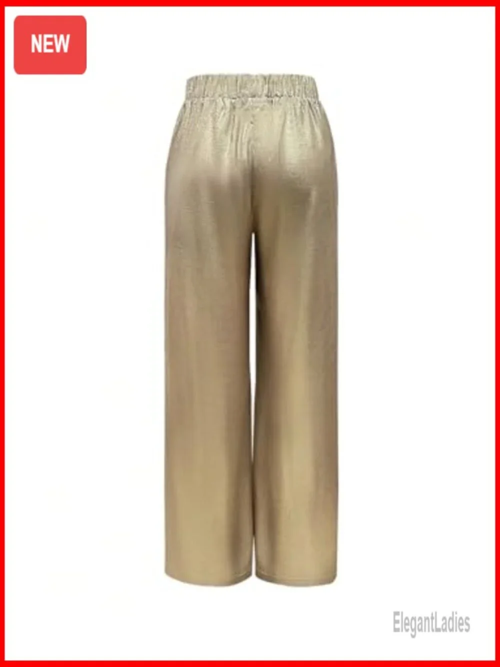 Low Rise Wide Leg Palazzo Pants Elastic Waist Drawstring Casual Trousers - Picture 4 of 5